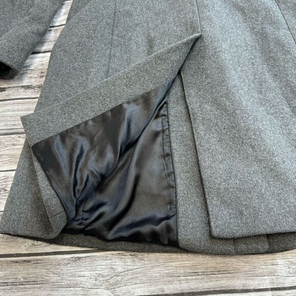 Cole Haan Women's Wool Blend Pea Coat 6 Charcoal Grey Gray Full Zipper Zip Lined - Picture 9 of 16